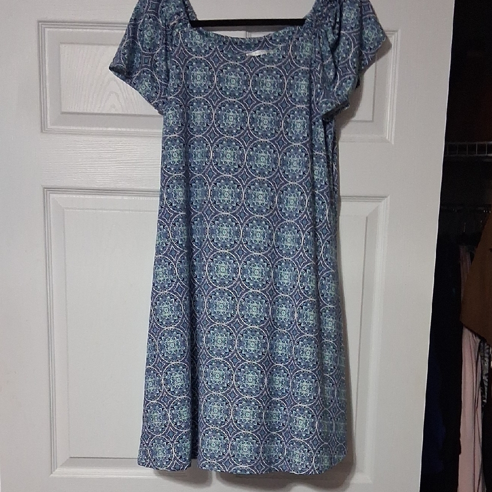 Signature by Robbie Bee Blue and White Dress